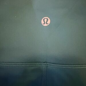 lululemon athletica Teal Leggings with Pink Logo